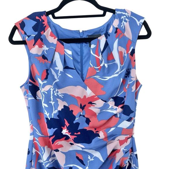 Adrianna Papell Knee Length Sheath Dress Abstract Floral Print women’s sz 10 - Picture 3 of 9